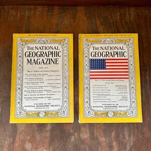 Vintage National Geographic Magazine July 1942 April 1943 WWII Era Lot of 2